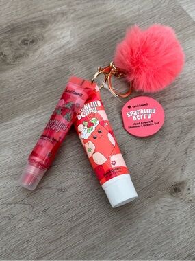 Sweet Shimmer Sparkling Berry Lip Balm & Hand Cream Set